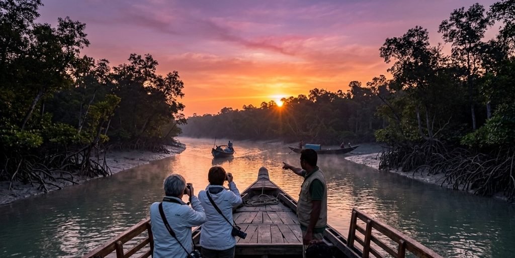 Sundarban boat safari sunrise